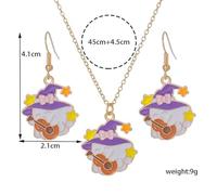 Halloween Charms for Jewellery Making Halloween Charms for Jewellery Making Foreign Trade Cartoon Funny Earrings Earrings Necklace Set Accessories (Purple, 27. 5x2. 1x1cm)