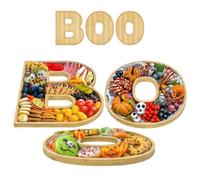 Halloween Cheese Board | Wooden Platter Halloween Decorations | Boo Cheese Tray Party Serving Board | for Dessert Food Fruit Snack Cupcake Candy Holiday