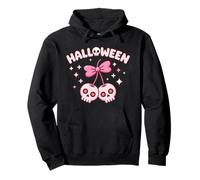 Halloween Cherries With Pink Skulls pastel goth lovers Pullover Hoodie