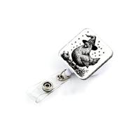 Halloween Chicken Badge Reel Retractable with ID Clip Funny Acrylic Badge Clip for Holiday Nurses Nursing Students Teachers Office