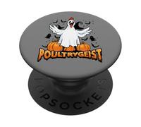 Halloween Chicken Ghost Poultrygeist Funny Pumpkin Costume PopSockets Adhesive PopGrip