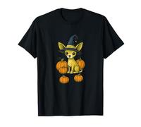 Halloween Chihuahua Witch with Pumpkins Autumn Magic T-Shirt
