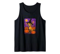 Halloween Chihuahua Witch with Pumpkins Autumn Magic Tank Top