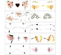 Halloween Children'S Temporary Tattoos, Cute Little Devil Stickers, Pumpkin Heart Makeup, Funny Faces. 6 * 14 A026