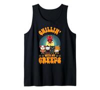 Halloween Chillin with My Creeps Monsters Zombie Vampire Tank Top