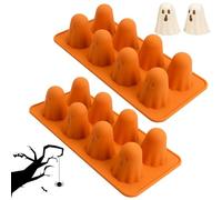 Halloween Chocolate Ghost Moulds,8 Pcs Ghost Jelly Mould Silicone,Ghosts Shaped Baking Mould,for Ice Cube, Jelly, Soap, Chocolate, Candle, Candy (2)