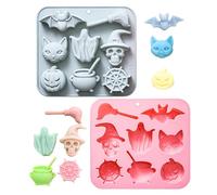 Halloween Chocolate Molds - 6.3x5.71x0.91 Inc Candy Making Moulds | Silicone Chocolate Moulds 2 Pieces For Candy Cooking Class Home Bakers Event Caterers Pastry Chefs Soap Food Bloggers Party Planners