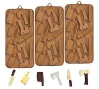 Halloween Chocolate Molds Knife Silicone Candy Molds 3pcs for Resin, Soap, Ice, Fondant, Cupcake Decoration