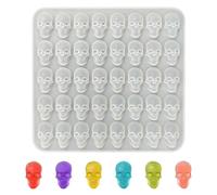 Halloween Chocolate Moulds,1Pc 40 Cavity Skull Slicone Mould, Skull Halloween Candy Molds DIY Baking Mould for Making Chocolate Sweets Cookie Jelly Cake Decoration