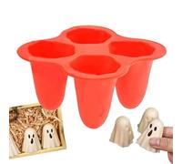 Halloween Chocolate Moulds - Cute Silicone Ghost Mould for Pastry - 4 Cavity Safe Sugar Dough Holder for Adults Preparing Biscuits Cakes