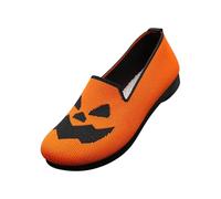 Halloween Christmas Slippers Terror Happy Slippers Cosy Scary Funny Plush Women Men Fuzzy Outdoor Indoor Plush Slippers Women Fluffy Warm Slippers, orange, 8 UK