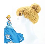 Halloween Cinderella Princess Golden Cosplay Wigs Classic Cinderella Updo Styled Role Play Costume Wig One Size Cinderella