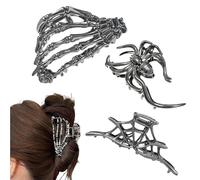 Halloween Claw Clips - Gothic Hair Clips Size M | 3 Pieces Practical Halloween Clips for Women Girls School Travel Events
