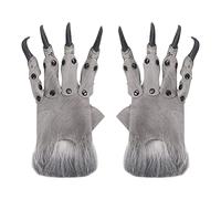 Halloween Claws Glove Werewolf glove Animal Paw Glove Long Nails Horror Gloves Wolf Furry Glove Fancy Dress Accessory Cosplay Glove Halloween Monster Glove Hairy Hands Gloves for Adult Teens