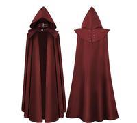 Halloween Cloak Black Gothic Hooded Cape Adult Roleplay Costume Party | Halloween Cloak Black Gothic Hooded Cape Cosplay Fancy Dress Unisex Adult Wizard Roleplay Party Costume