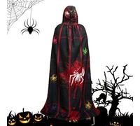 Halloween Cloaks for Adults, Halloween Cape | Full Length Hooded Cape with Scary Print - Hoodies for Fancy Dress, Halloween Cosplay Costumes for Women and