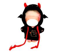 Halloween Clothes for Labubu (NO Doll), Assorted Handcrafted Set for 17cm Doll, Stylish Holiday Clothes Accessories (Black Little Devil)