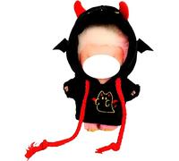 Halloween Clothes for Labubu (NO Doll), Assorted Handcrafted Set for 17cm Doll, Stylish Holiday Clothes Accessories (Black Little Devil)