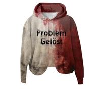 Halloween Clothing For Women Bloody Tops With Funny Letters Prints Clothes Blood Splatter Hooded Sweatshirt Womens Hoodie Long