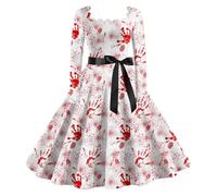 Halloween Clothing with Bloody Print, Sleeveless Print Halloween Dress for Women Costume Women October Festival Costume Santa Fancy Party Cosplay Accessories |