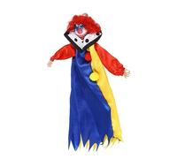 Halloween Clown Doll Scary Eerie Clown Doll Decoration Hanging Clown Doll Ornament for Indoor Outdoor Porch Scary Haunted House Theme Party Halloween Yard Home Garden Decoration