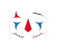 Halloween Clown Face Tattoos Stickers - 5 Sheets Halloween Face Stickers Temporary Makeup Kit with Glitter Gems - Scary Clown Accessories for Kids and Adults Cosplay Party