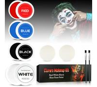 Halloween Clown Makeup Kit: Joker Makeup Blue Red White Black Face Paint - Professional Face Paint Make-up for Halloween Stage Cosplay Clown Sfx Makeup