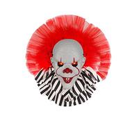 Halloween Clown Wreath Glowing, Horror Clown Wreaths, Lighted Up Wall Decor Party Props,Scary Hanging Ornament for Front Out Door Window Wall Halloween Decoration (A2)