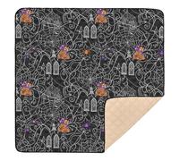 Halloween Cobweb Gothic Pattern Soft Foam Baby Playmat for Indoor Outdoor Cozy Breathable Baby Kick Crawling Mat for Baby Toddler Infant, 50'' x 50''