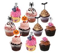 Halloween Cocktail Picks - 50 Pcs Halloween Toothpicks, Cupcake Toppers Food Picks, Halloweens Decorations Party Supplies, Cocktail Toothpicks, Skewers for Dessert Fruit Drinks, Party Decorations