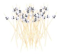 Halloween Cocktail Sticks,100 Pcs 4.7 Inch Bamboo Cocktail Picks Skull Food Picks Fruit Skewers Toothpicks for Appetizer Drink Dessert Sandwich Halloween Party Supplies (White)