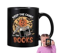 Halloween Coffee Cups | Pumpkin Horror Mug Ceramic - Ergonomic Handle 400ml Teapot Water Cup for Travel Home Dorm Thanksgiving Camping Fall