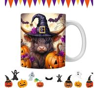 Halloween Coffee Mug - 350ml Ceramic Drinking Cup with Handle | Pumpkin Ghost Ceramic Tea Mug, Juice Mugs, Beverage Cup for Coffee, Tea, Milk, Halloween Home Decor
