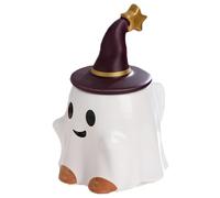 Halloween Coffee Mug, 480ml Cute Ghost Mug with Witch Hat Lid, Ceramic Halloween Mugs for Drinks Milk Coffee Home Office Decor Gifts, Style 2, Ghost