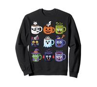 Halloween Coffee Mug Cartoon Tee | Spooky Cute Sweatshirt