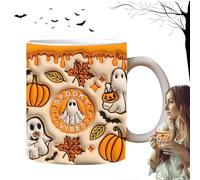 Halloween Coffee Mug, Creepy Ceramic Mug | Creepy Ceramic Coffee Cup with Pumpkin Design - Ceramic Drinking Cup for Whiskey, Juice, Wine, Water, Soup, Beer
