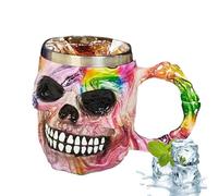 Halloween Coffee Mug - Skeleton Beer Cup in Punk Style, Novelty Skull Drink | Resin Skull Head Design with Rustproof Interior for Halloween Parties, Gothic Kitchen Decor, Tea, Coffee, Theme Event