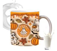 Halloween Coffee Mug, Spooky Ghost Ceramic Mug - Spooky Ghost for Halloween - for Whiskey, Water, Beer, Juice, Soup