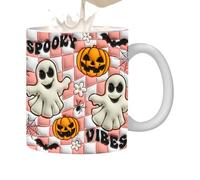 Halloween Coffee Mugs - Halloween Ghost Mug - Cute Ceramic Drinkware with Handle for Autumn Holiday Birthday Tea Drinking Women Men