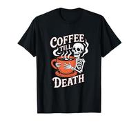 Halloween Coffee Till Death Skeleton Caffeine Vibes T-Shirt