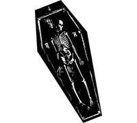 Halloween Coffin Area Rug Bath Mat, Gothic Skeleton Black Coffin Carpet Non-slip Rug Floor Mats for Kitchen Bedroom Living Room Halloween Decor