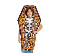 Halloween Coffin Costume - Comfortable Coffin Shape Skeleton Onesie,Vampire Casket Outfits - for Women Men Kids Props Stage Performance Themed Dance Party, Role-Playing Activity, Birthday