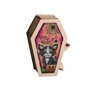 Halloween Coffin Cross Stitch Kit,2025 Halloween Embroidery Kit,Gothic Embroidery Kit Halloweens Embroidery Patterns,Cross Stitch Kits for Beginners,Fear Halloweens Cross Stitch Kits (4D)