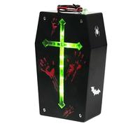 Halloween Coffin Screaming Tricky Scary Sounds, Sound Activated Halloween Sound Sensor with LED Light, Battery Powered Halloween Sound Effects, Halloween Sensor for Outdoor Indoor, 4*2*1.4 In