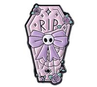 Halloween Coffin Skull Tombstone Drip Oil Brooch Lapel Pin Gothic Jewelry Accessory for Scary Witches Outfit Party Gifts Scary Witches Jewelry