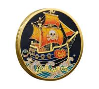 Halloween Coin - Pirate Ship Metal Coin - Vintage Home Decor for Table Cabinets, Hobbyists, Collectors, Women, Birthday, Holiday, Party, Room
