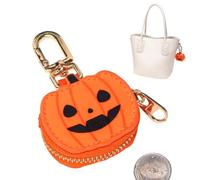 Halloween Coin Purse - Mini Pumpkin Spider Zipper Keychain Cute