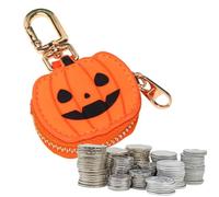 Halloween Coin Purse PU Leather Mini Keychain Pumpkin Spider