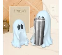 Halloween Coke Ghost Can Holder Spooky Drink Holder for Soda Cans Interchangeable Desktop Decor with Accessories Fun Beverage Display for Parties Home Office Personalized Desktop Decoration (A+B)
