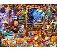 Halloween Collectibles Jigsaw Puzzle 550 Piece by Vermont Christmas Company - Large Pieces - Fully Interlocking & Randomly Shaped Pieces - 24" x 18"